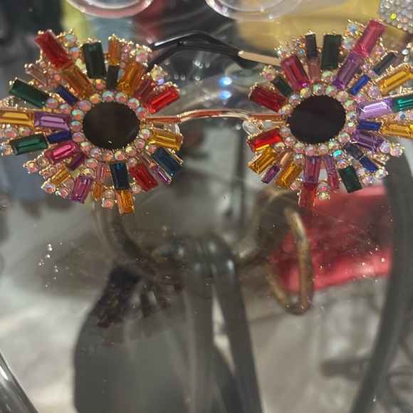 Colorful Rhinestone Sunglasses - Picture 1 of 2